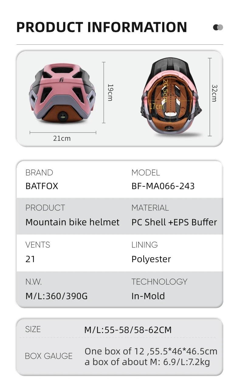 BATFOX Fahrradhelm Bestseller mit Belüftungssystem und Poröser Anpassungsfunktion für Rennrad und MTB, Sicherheitshelm für Radfahrer – Detail 5