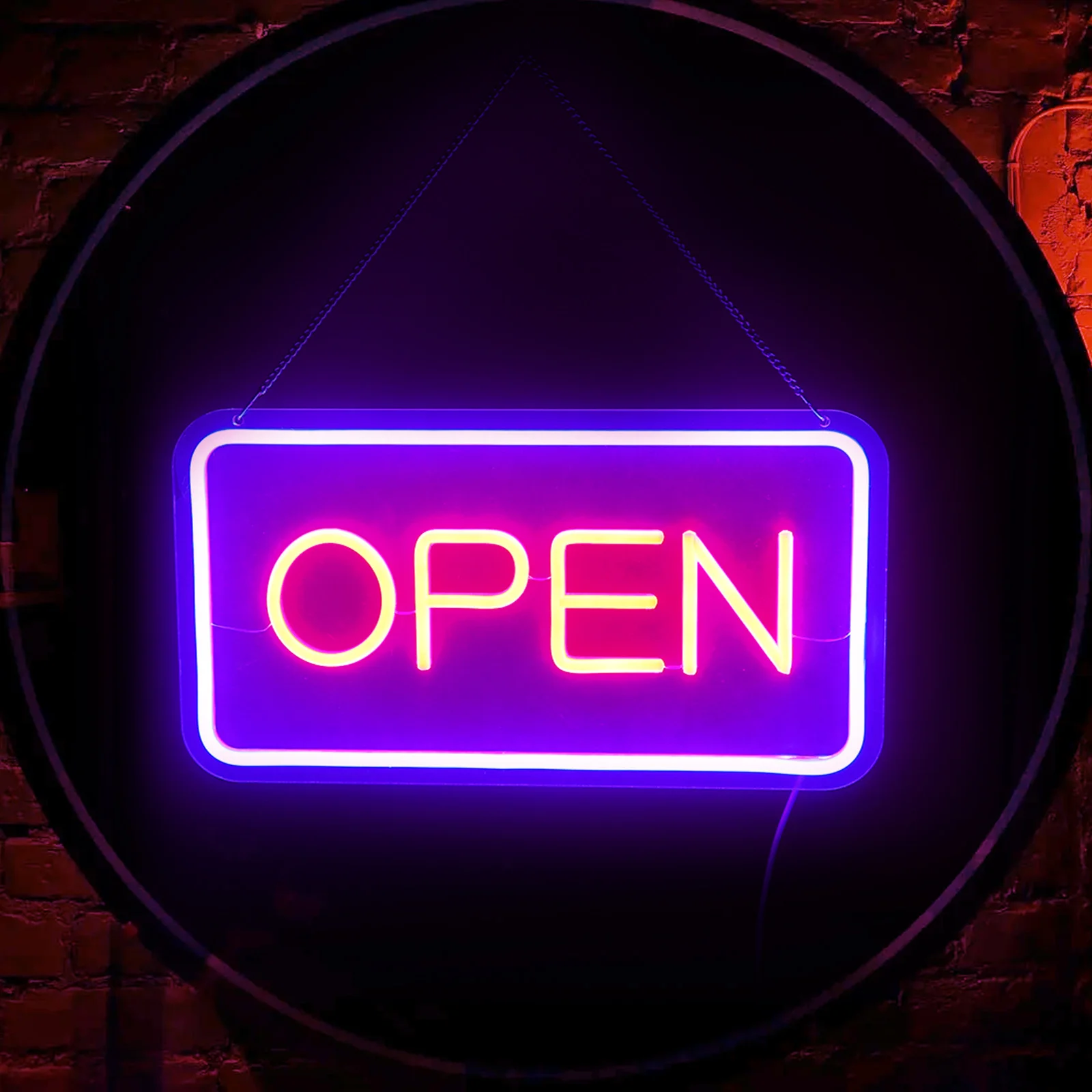 

1Set LED Open Sign Bright Lighted Store Sign Hanging Chain Easy Installation Wall Mounted Business Decoration Lamp