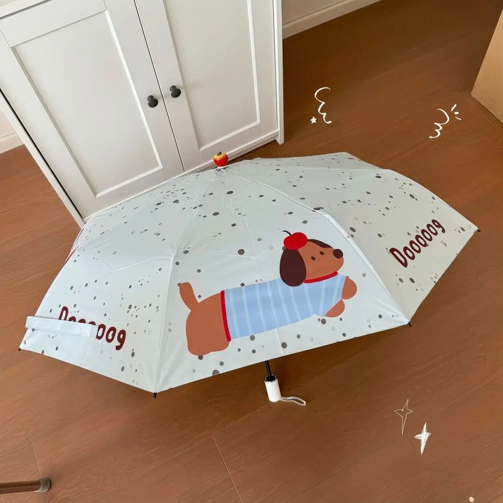 

Складной зонт с рисунком собаки, такса, колбаса, собака, автоматический/ручной солнцезащитный зонт, складной тройной зонт