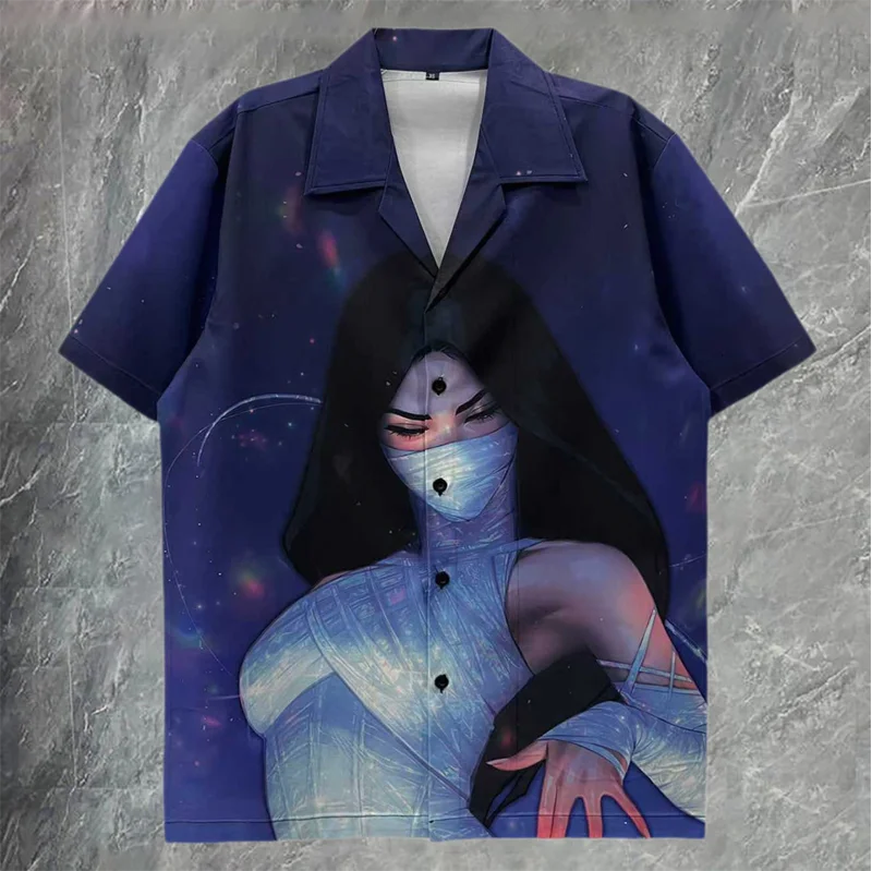 

Красивая женская рубашка с принтом, уличная социальная рубашка, рубашка с цветочным принтом, мужская 2026, повседневная гавайская рубашка, сорочка Homme, вечерние мужская одежда