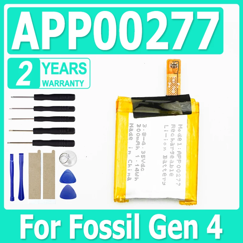 

Новый высококачественный аккумулятор APP00277 (402428) 300 мАч для Fossil gen 4 gen4 Bateria + бесплатные инструменты