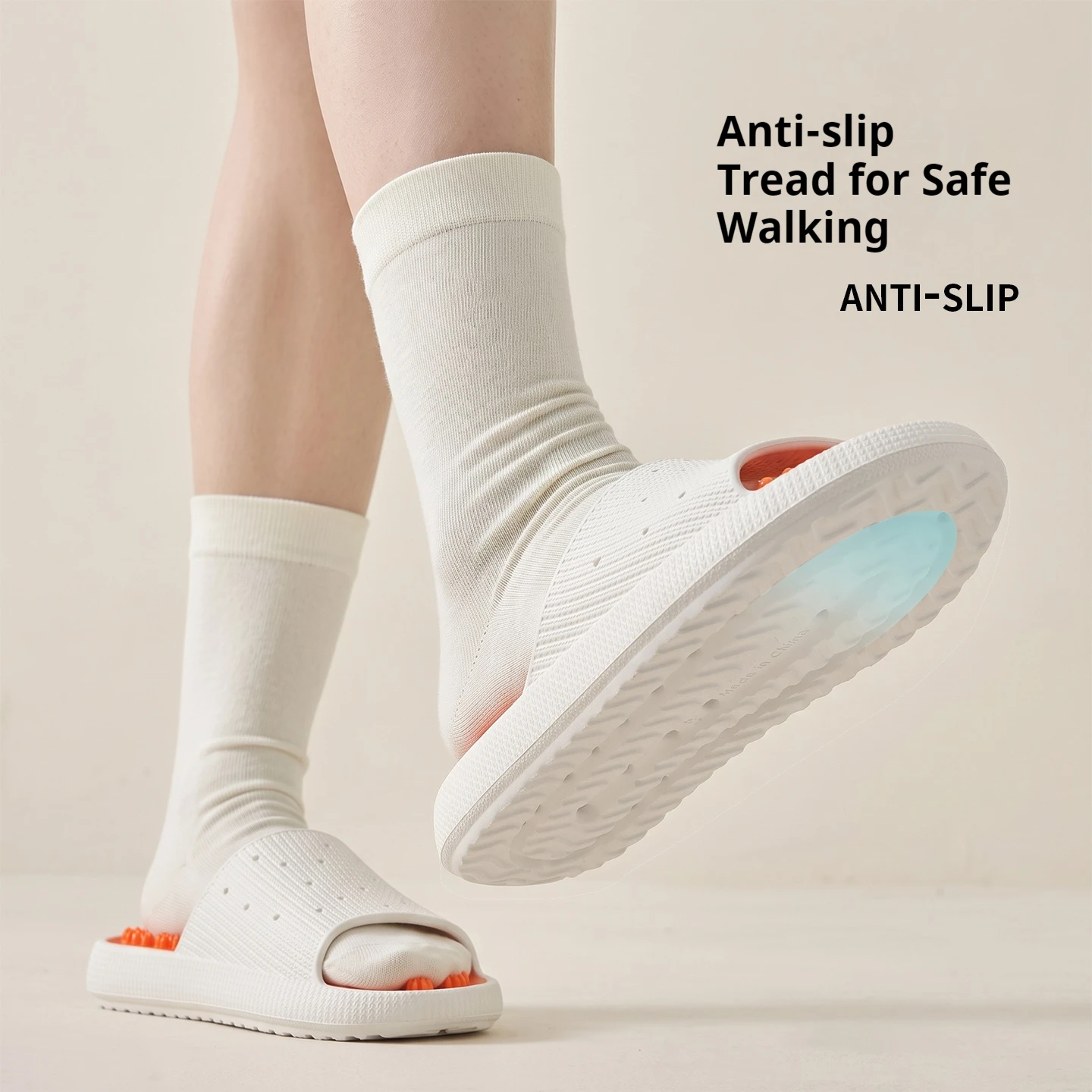 Soft EVA Magnetic Foot Massage Slides Raised Dot Acupressure Slippers Non Slip Quick Dry Indoor Home Shower Open Toe Sandals
