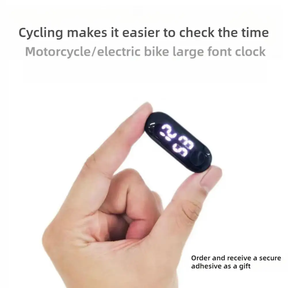 Motorcycle Electric Vehicle Onboard Time Display For Motorcycle Electric Scooter Waterproof Luminous Digital LED Portable Clock