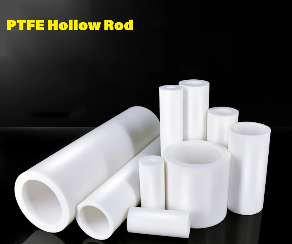 White Ptfe Tube Polytetrafluoroethylene Hollow Rod 200mm Long Environmentally Friendly Non-toxic