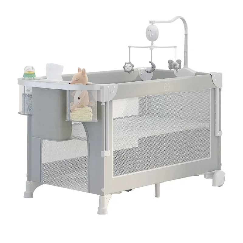 

Baby Bed Portable Baby Cribs with Diaper Table Baby Sleep Cradle Multifunctional Playpen Crib