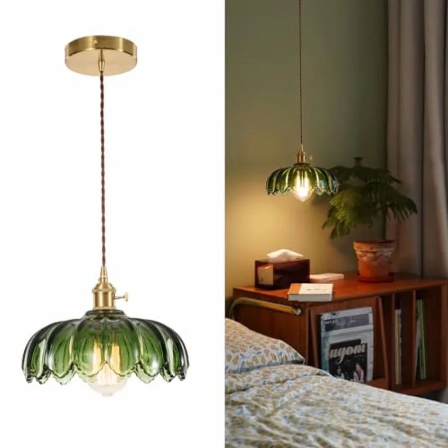 

Vintage Pendant Light Fixtures: Glass Pendant Lights Kitchen Island Green Pendant Light Modern Chandelier Pendant Green Light F