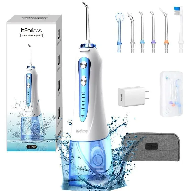 Portable Oral Irrigator Dental Water Flosser Tooth Cleaner Thread For Teeth Electric Mouth Washing Device With 5 Tip Replacement