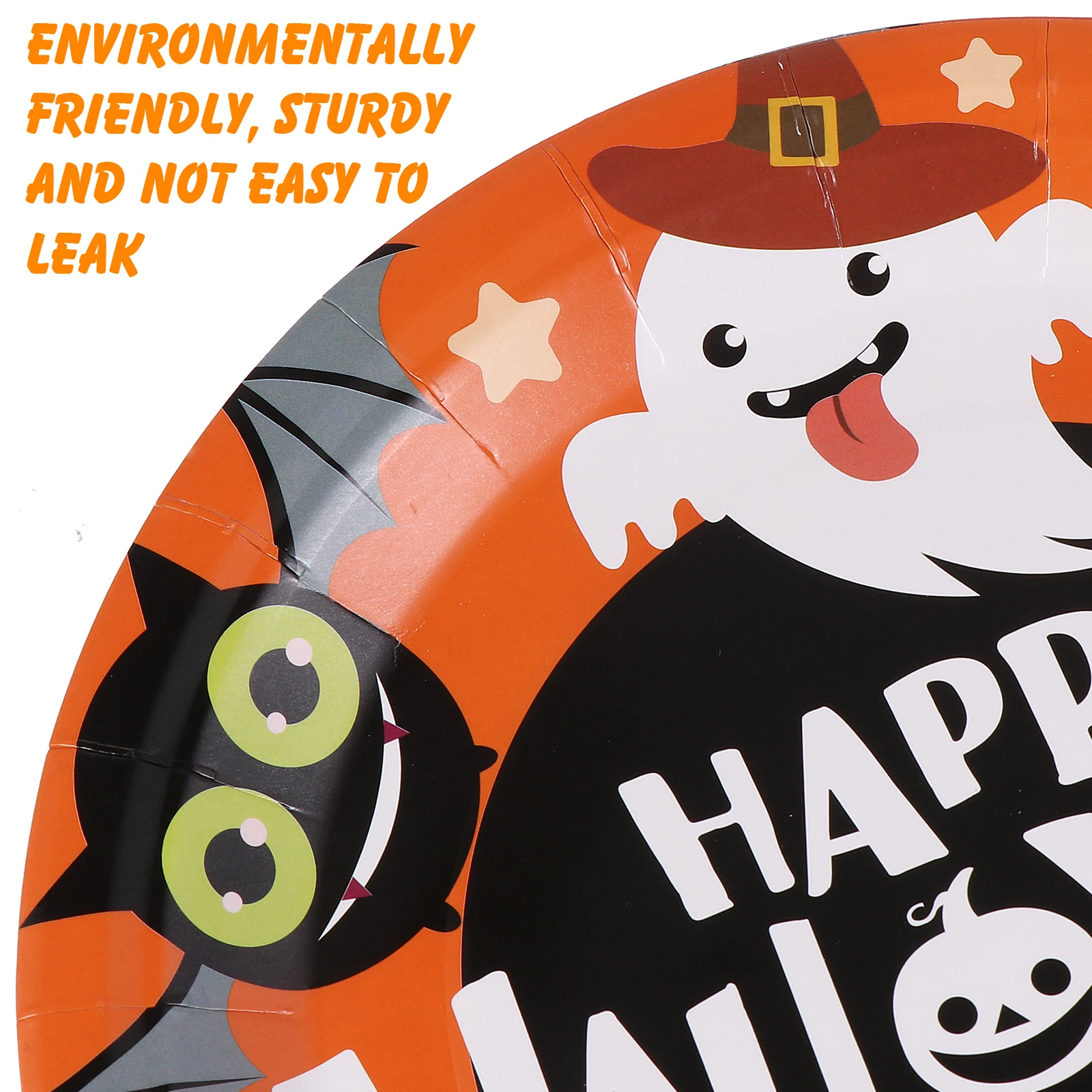 

24pcs Paper Tableware Set Halloween Party Supplies Eco-Friendly Disposable Plates Cups For Spooky Celebration Decor Kitchen