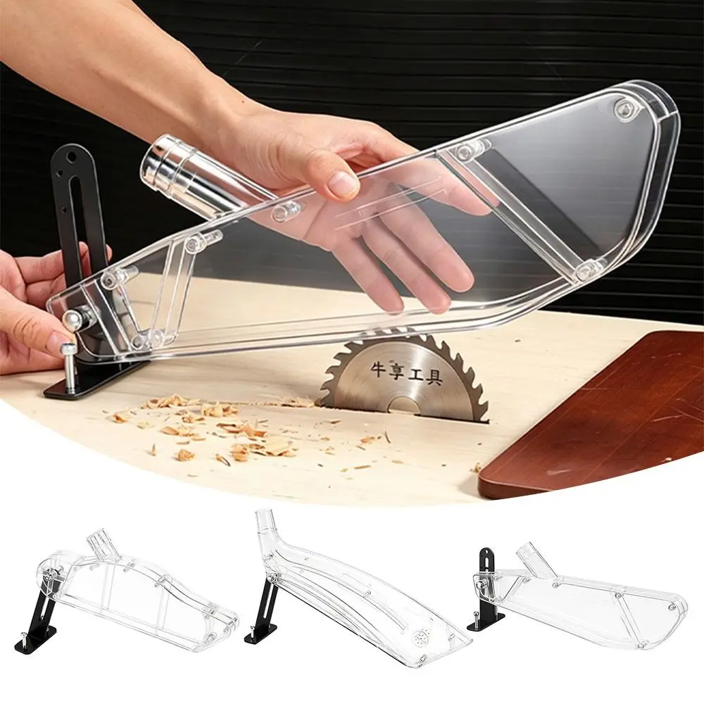Transparent Saw Blade Guard T Shaped Dust-proof Table Saw Guard Visible Cutting Adjustable Bracket Dust Collection Cover