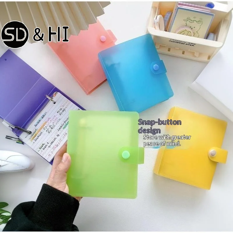 New Double Hole Loose Leaf Memo Binder DIY Horizontal Line Vocabulary Notebook Macaron Color Memo Storage Binder School Office