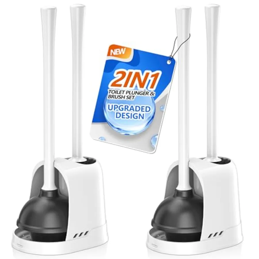 

Набор для унитаза 2-в-1: ёршик и вентилируемый держатель, 2 штуки