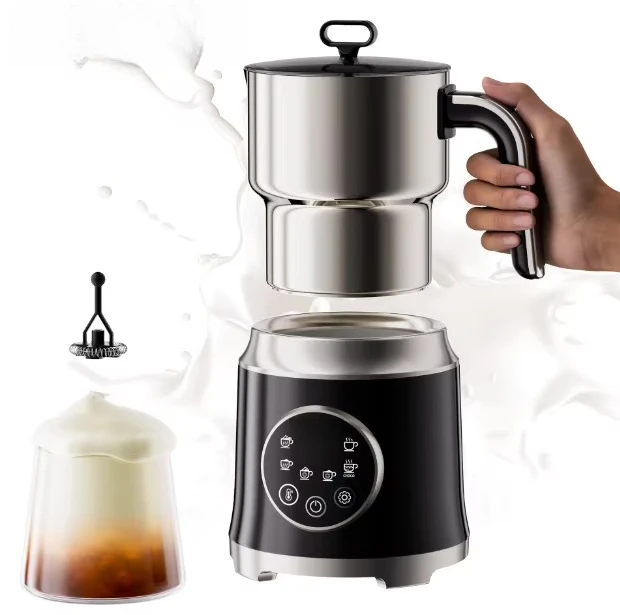 New Automatic 1.2L Stainless Steel Detachable 6-in-1 Electric 1000W Milk Frother with Hot/Cold Foaming