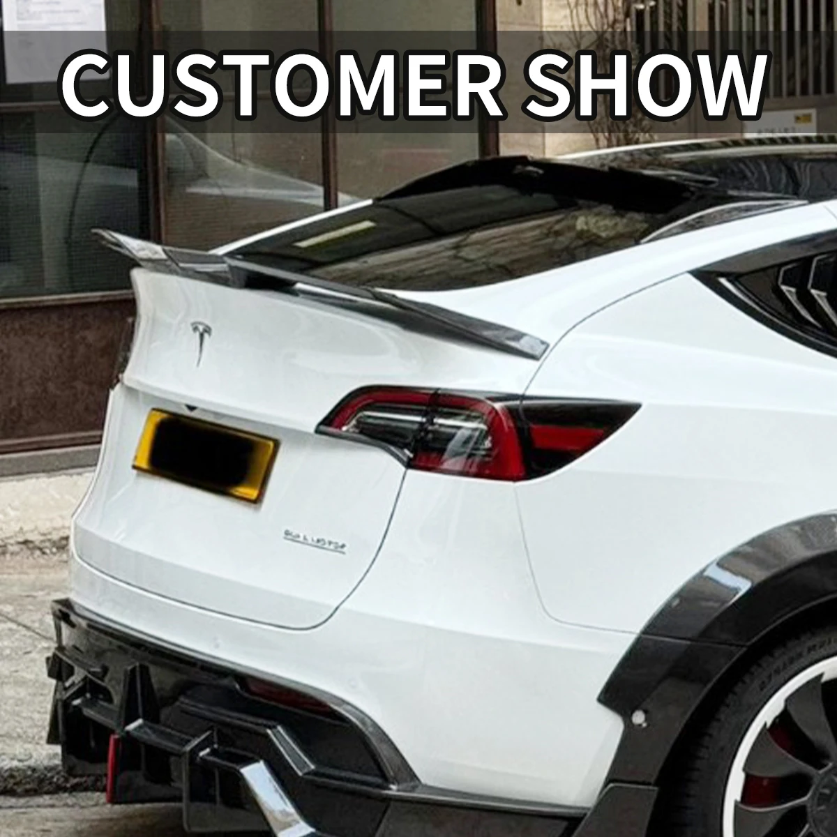 Per il 2021-2024 Tesla Model Y in fibra di carbonio GT Double Decker Spoiler posteriore ala Sports Trunk portellone Body Kit accessorio