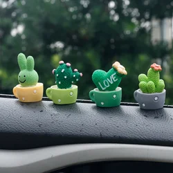 Car Dashboard Cactus Ornament Universal Automotive Interior Portable Cactus Themed Decoration Dashboard Ornament Accessories