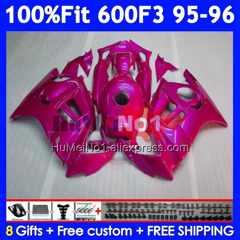 OEM Fairing +Tank For HONDA CBR 600F3 600 F3 CBR600F3 Glossy pink 96 97 38No.276 CBR600 F3 FS CBR600FS 1996 1997 Injection Body