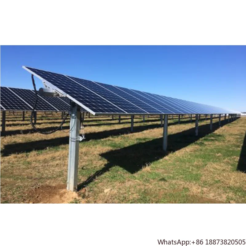 2MW Solar pv tracking systems part Single Axis Solar Tracker Solar Panel Rotating Mounting Tracking System