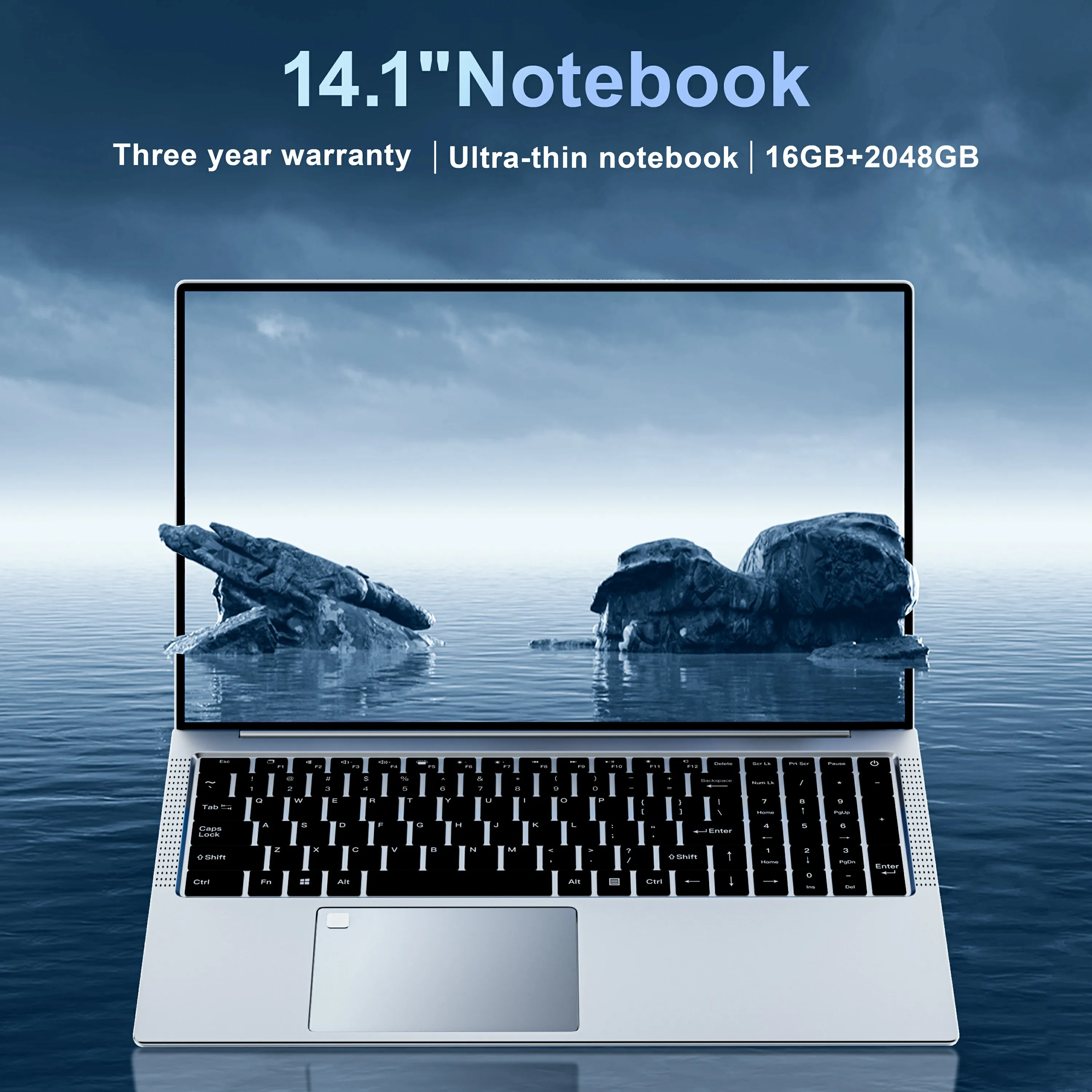 2024 New Laptop Computer Windows 11 Pro Ultra Slim Notebook 14.1 Inch Intel Pentium N3700 16GB 1024GB Office Study PC Computer