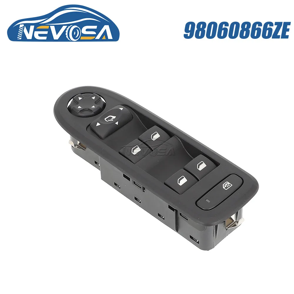 

NEVOSA 98060866ZE For Peugeot 208 308 408 508 2010 2011 2012 2013 Master Electric Window Lifter Control Switch Button 96666289ZE