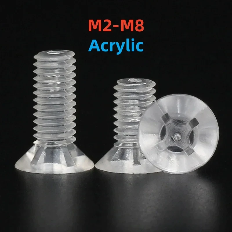 Transparent PC Acrylic Countersunk Screws Phillips Flat Head Plastic Bolts M2 M2.5 M3 M4 M5 M6 M8