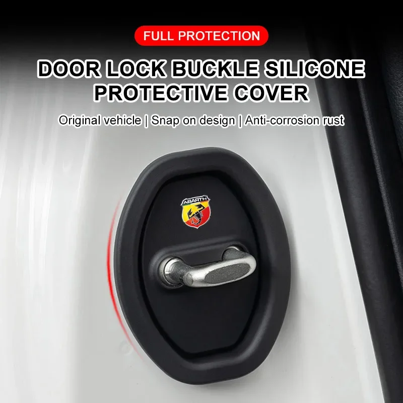 4PCS Silicone Door Groove Cushion Protective Cover For Abarth 695 595 500 Competizione 124 Spider Punto Interior Accessories