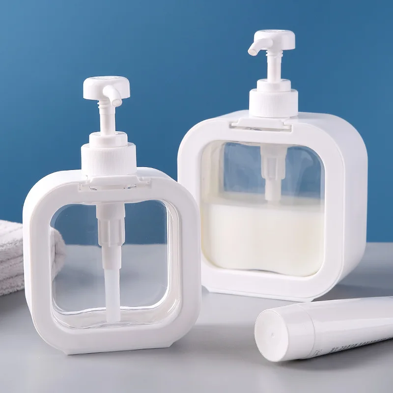 1pc 300ml 500ml Transparent Hand Sanitizer Dispenser Bottle, Household Soap Dispenser, Shampoo Bottle Container, Detergent