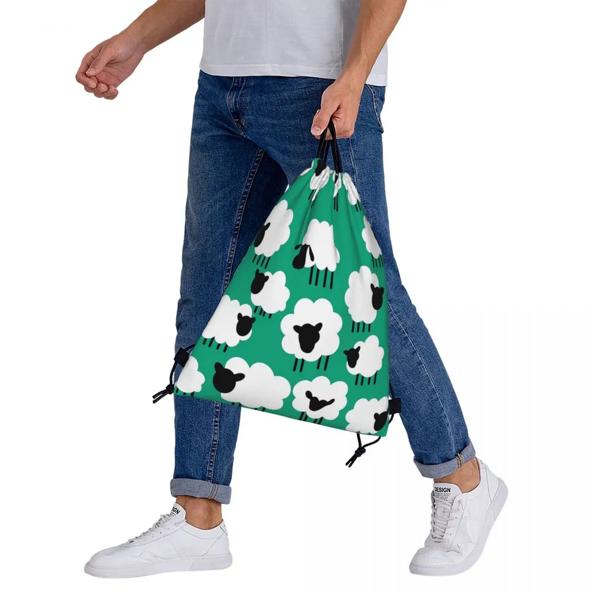 Mochila portátil con cordón para pastoreo de ovejas, bolso con cordón, bolsa de artículos diversos, bolsas de libros para estudiantes de viaje