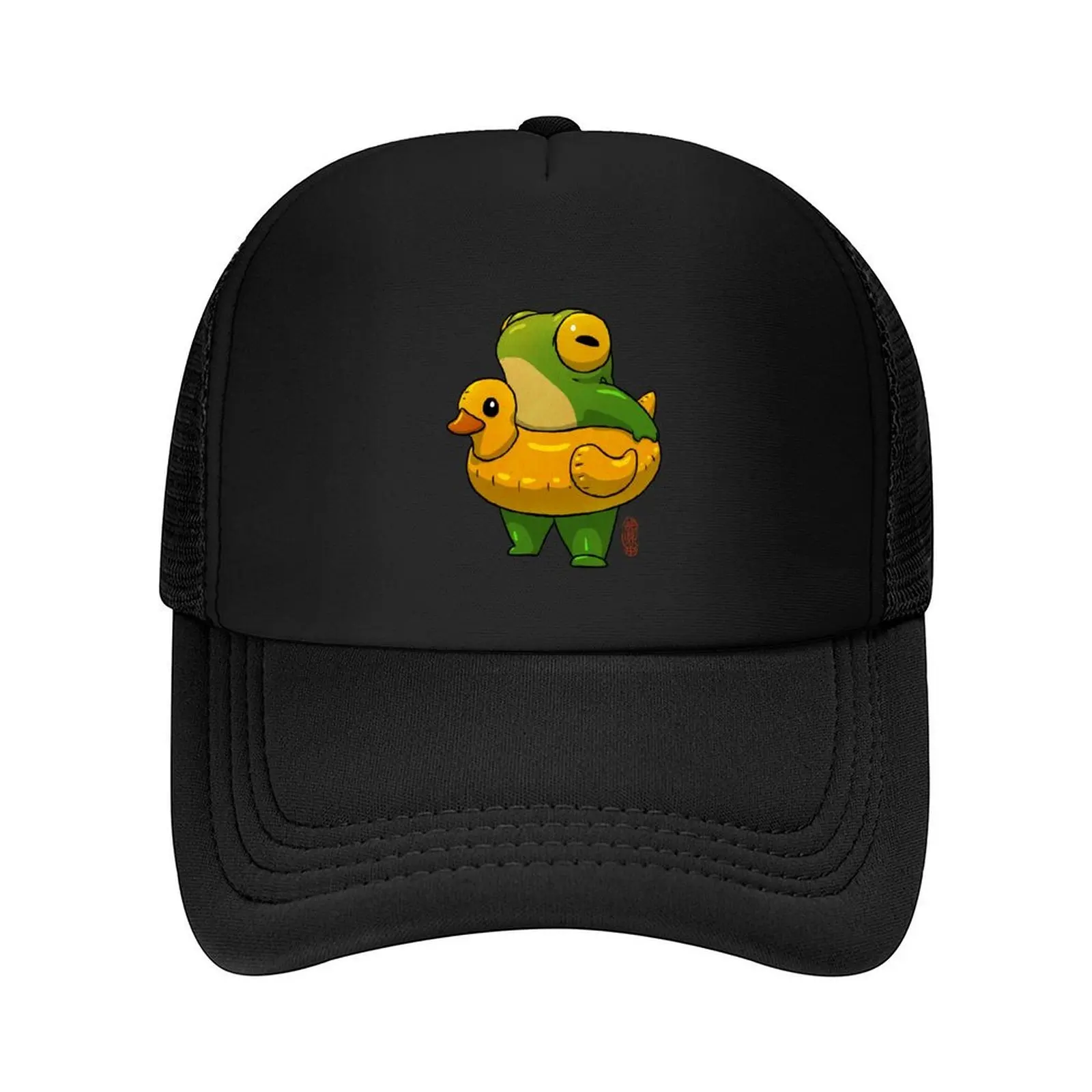 

cute summer time ducky frog swimming pool floatie artwork asian style Baseball Cap Male hat Beach Bag Golf Boy Child Women's