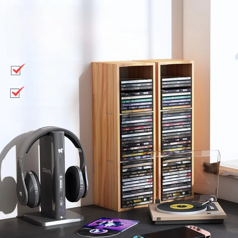 

Honey Can Do Ra Record Display Stand PS4/5 Game Storage Box DVD Album Storage Cabinet Fly Organization Accories