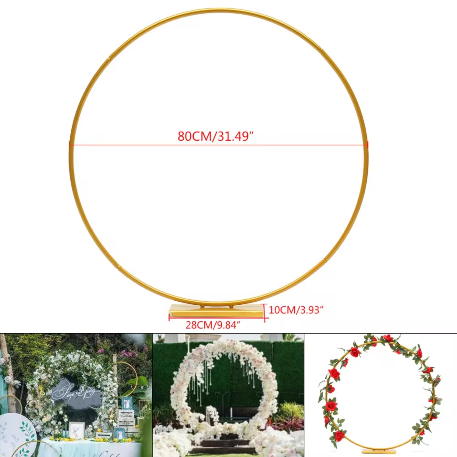 

New 31'' Small Metal Round Balloon Arch Round Circle Wedding Arch Background Decorative Metal Circle Flower Plant Stand