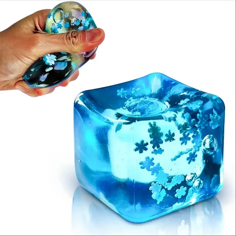 

Squishy Ice Cube Fidget Toys, мяч для снятия стресса для взрослых и детей, сенсорные игрушки для аутизма, СДВГ, пасхальный рождественский подарок