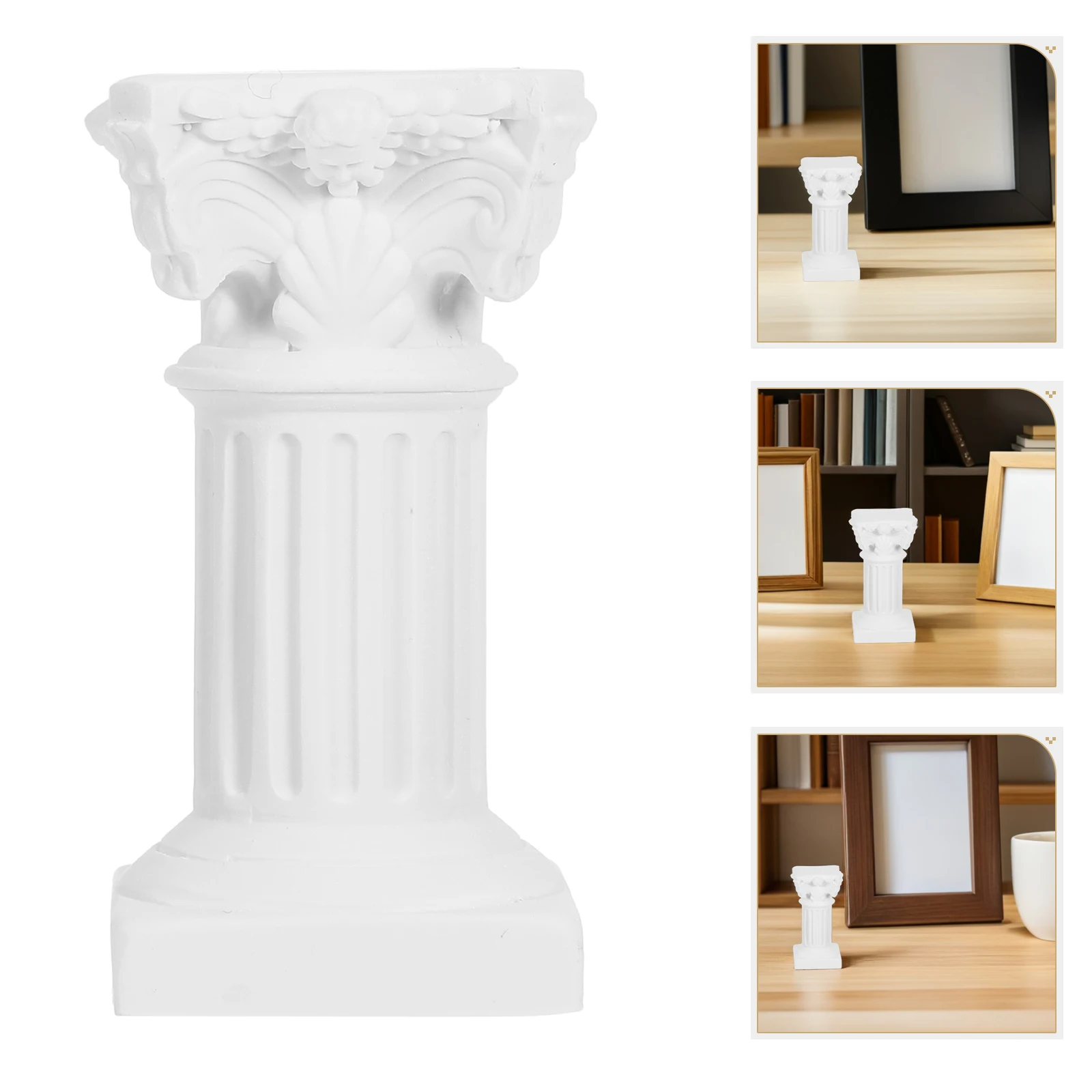 

4 Pcs Roman Column Candlestick Decorative Pillars Mini Photo Prop Holder Set Greek Miniature Resin Table Weddings