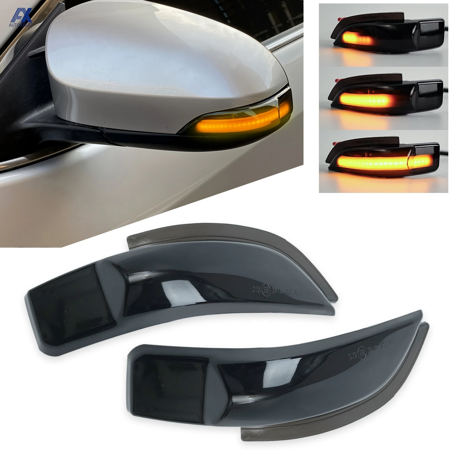 2x Car LED Amber Dynamic Rearview Mirror Light Turn Signal Indicator For Toyota Corolla Yaris XP130 Auris E180 Camry Prius 12V