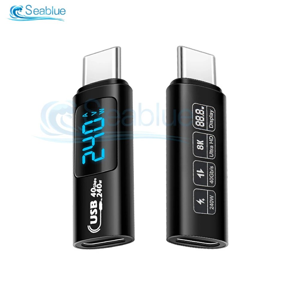 240W LED display USB 4.0 80gbps USB C to Type C OTG adapter 8K 60Hz 5A fast Charging for iPhone 15 16 Pro HUAWEI MacBook