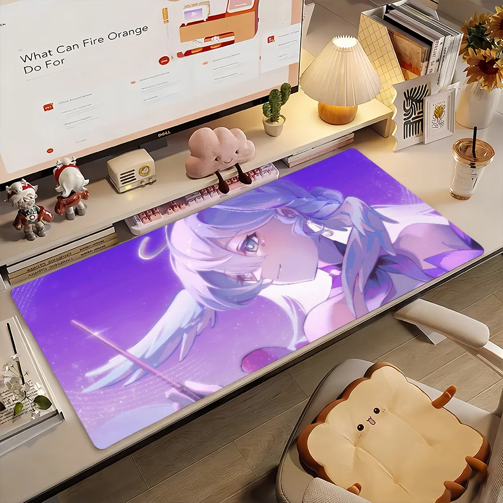 

Игровой коврик для мыши Honkai Star Rail Robin, нескользящий, резиновый, для геймеров, балансирующий, компьютерный коврик, декоративный настольный коврик, для ноутбука, офисный, большой