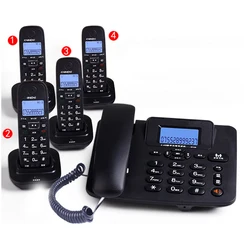 cordless Answering Machine 2.4G Corded Phone Handset  office home hotel Long Range Wireless Telephone 1- 4 handstes table phone