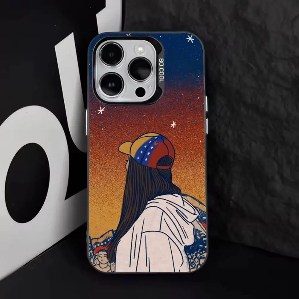 V-Venezuela esthetic Art Phone Case For iPhone 17,16,15,14,13,12,11,Pro,Max,Plus,E,Air,Mini Black Tpu Cover