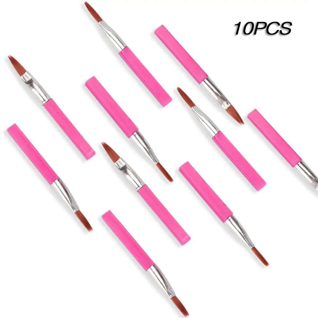 Juego de pinceles para delineador de ojos multiusos, Kit de pinceles cosméticos profesionales de acero inoxidable y fibra rosa y rojo para entusiastas del maquillaje
