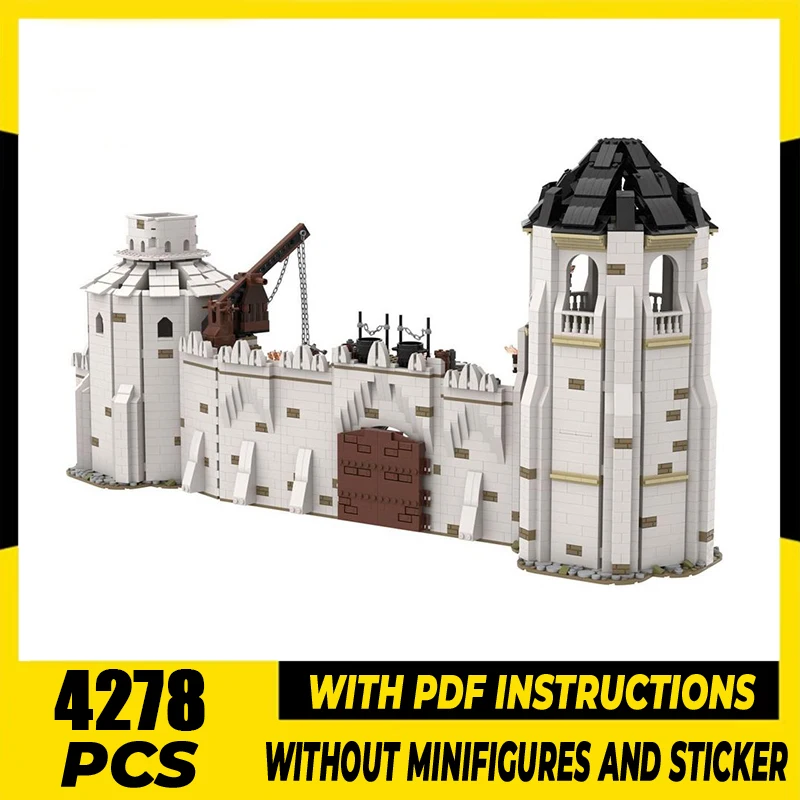 Magical Rings Moc Building Blocks Movie Scene Southern Gate Model Castle Bricks DIY Assembly Street View Toys  Gifts