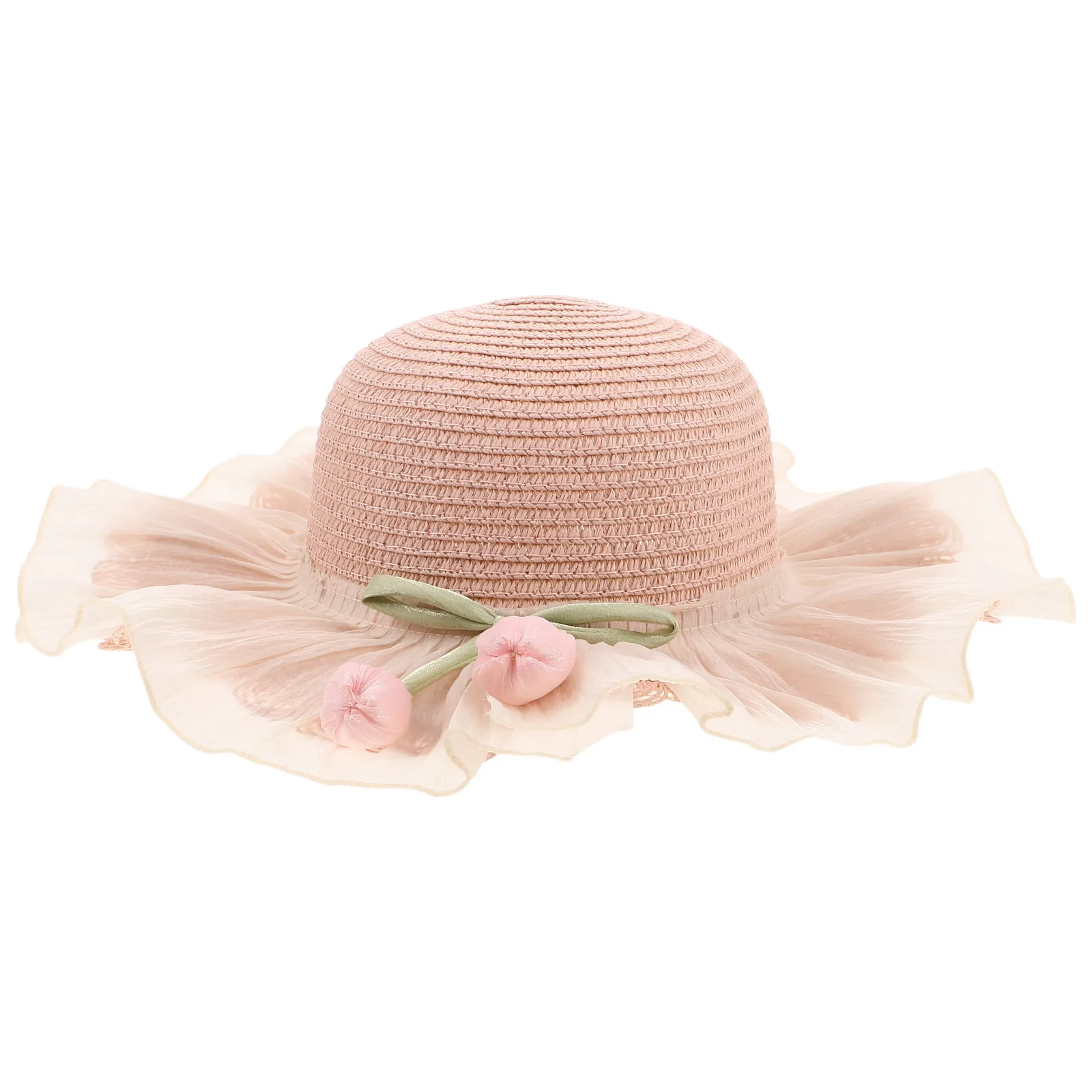 

Summer Sun Straw Straw Hats For Kids Bucket Hat for Girls Adjustable Strap Beach Kids Hats Breathable Material
