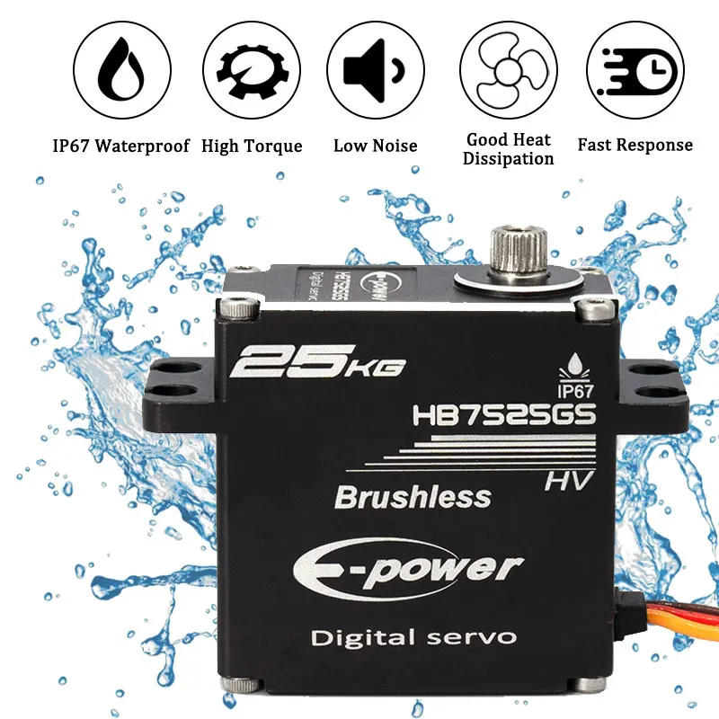 

E-POWERRC RC Servo 25kg 180 270 Full Aluminum Case Metal Waterproof Brushless Parts 1/10 1/8 Traxxas TRX4 Axial SCX10 Car Toys