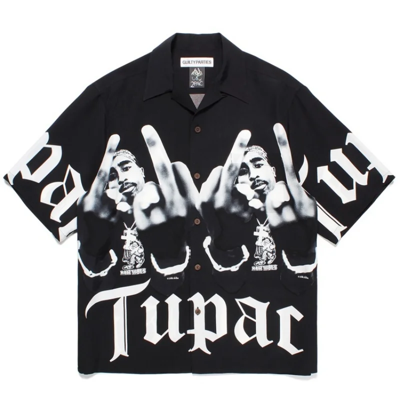 Summer High Street Mens Womens Y2K WACKO MARIA Fashion Brand Hawaii Short Sleeve Shirt High Quality WACKO MARIA Shirt