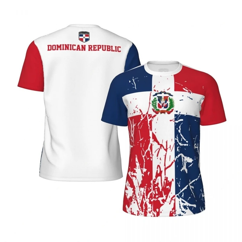 Dominican Republic Flag 3D Printed Jersey Summer Fashion Casual Mens Sports T Shirt Quick Dry Breathable Football T-shirts