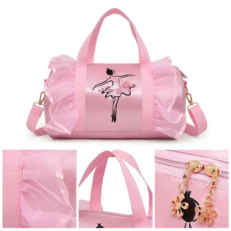 Bolsa de baile para niñas y niños, bolsa de viaje impermeable para adolescentes, paquete de bailarina deportiva con compartimento, bolsa de gimnasio de Ballet