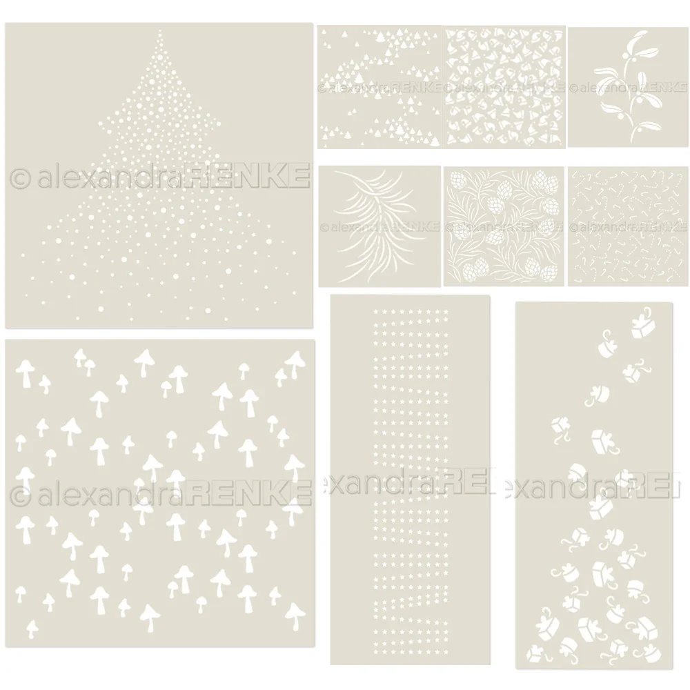 Christmas Stencils Pattern Graffiti Drawing Tool Spray Painting Template DIY Window Scrapbooking Decor