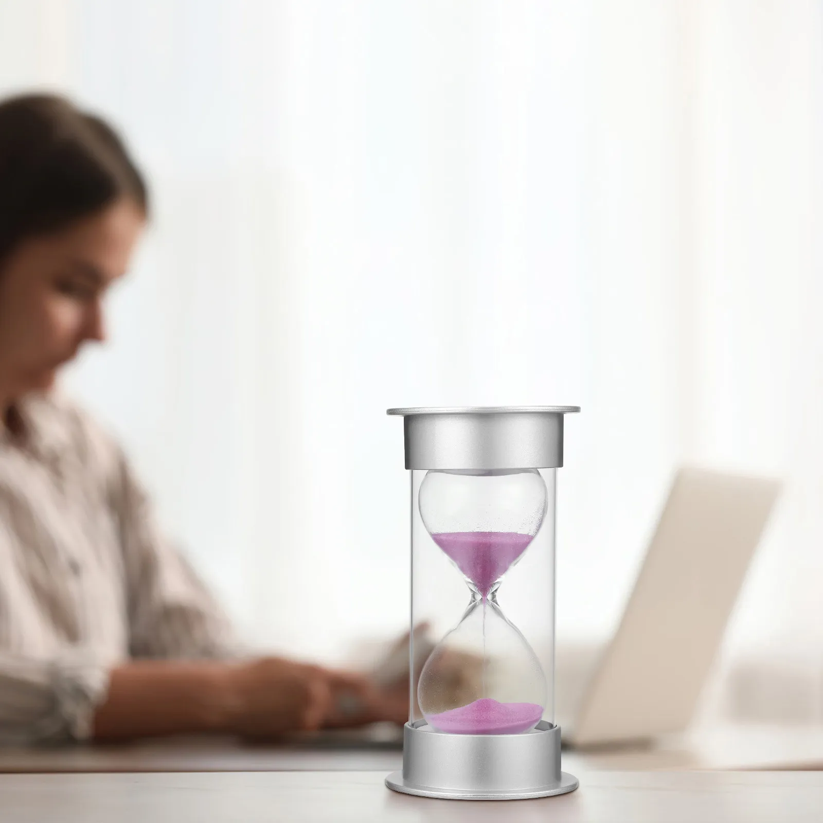 20 Minute Plastic Sand Timer Round Hourglass Modern Visual Timer for Time Management Potty Brushing Game Meeting School