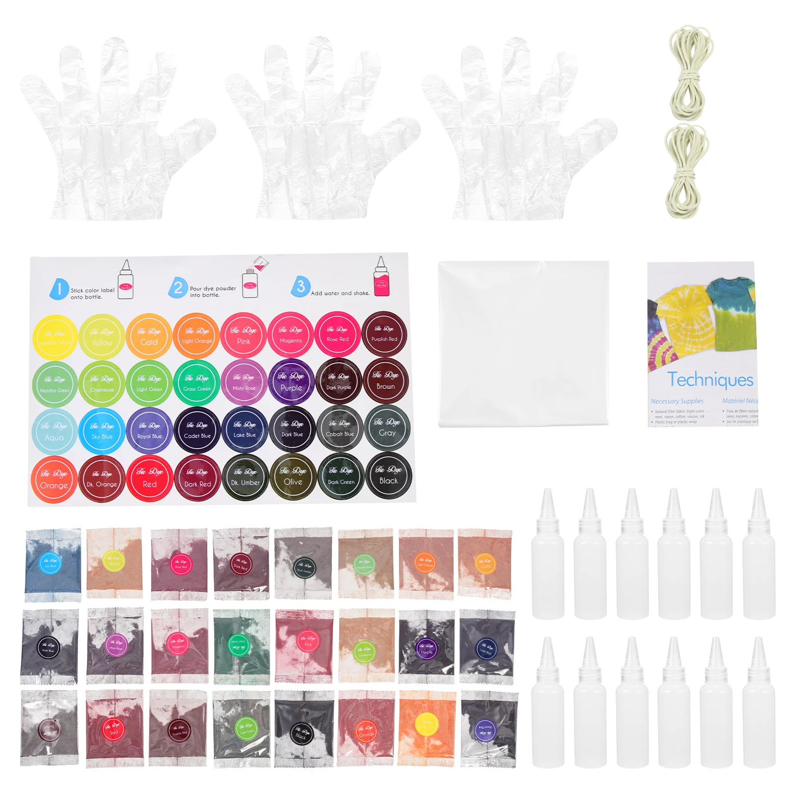 

1 set Tie Dye Powder Set Fabric Dye Kits 10 Colors Kids Party Favors Rubber ABS Safe Material Sewing Tools Craft Supplies