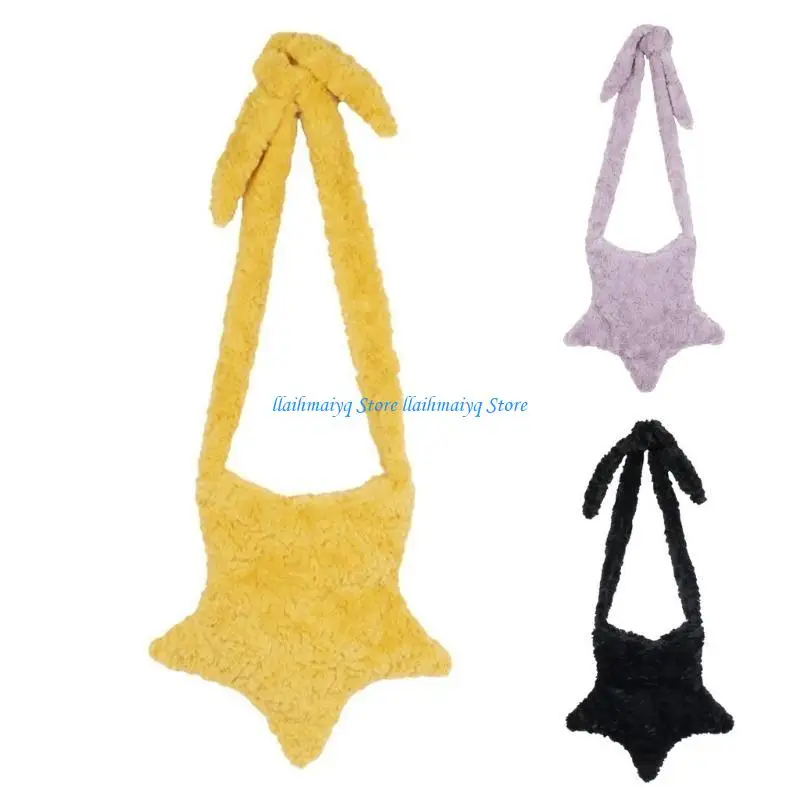 

573B Star Crossbody Bag Plush Inclined Shoulder Bag Portable Plush Shoulder Bag
