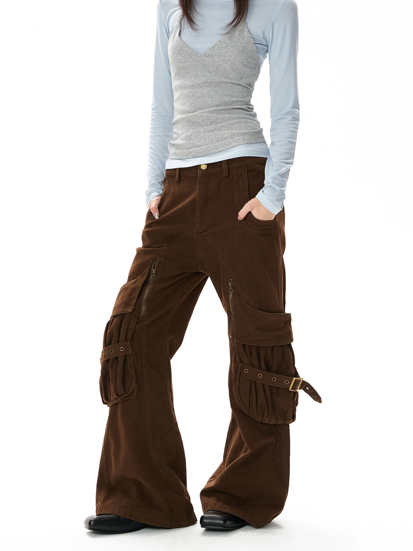 Calças de Trabalho Retro Americanas PUEE, Largas, de Perna Reta, Estilo Casual para Homens e Mulheres, Jeans de Algodão Estil...