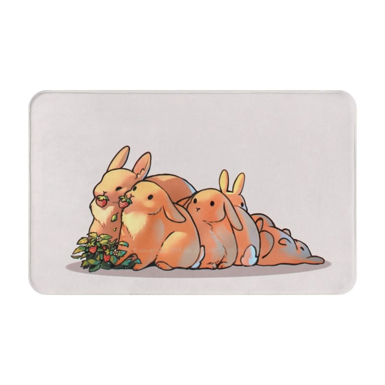 Munching Bunnies 3 Sizes Home Rug Room Carpet Neytirix Rabbit Bunny