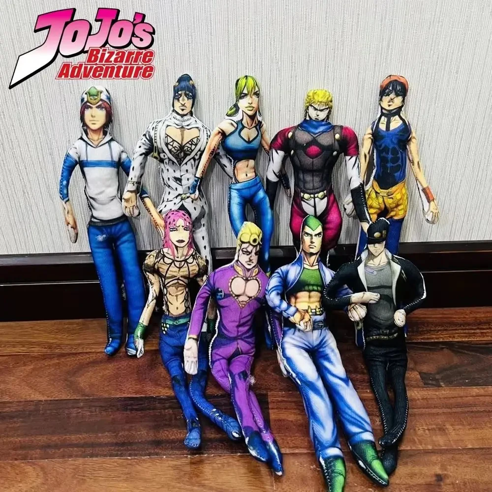 Anime Jojo Giorno Giovanna Kujo Jotaro Cosplay Plush Stuffed Dolls Movable Abstract Wire Skeleton Halloween Prop
